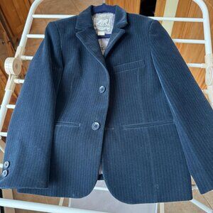 Boys Textured Navy Blue Velvet Jacket Age 7/8 years